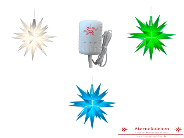 Sterne-Set A1e weiß/blau/grün